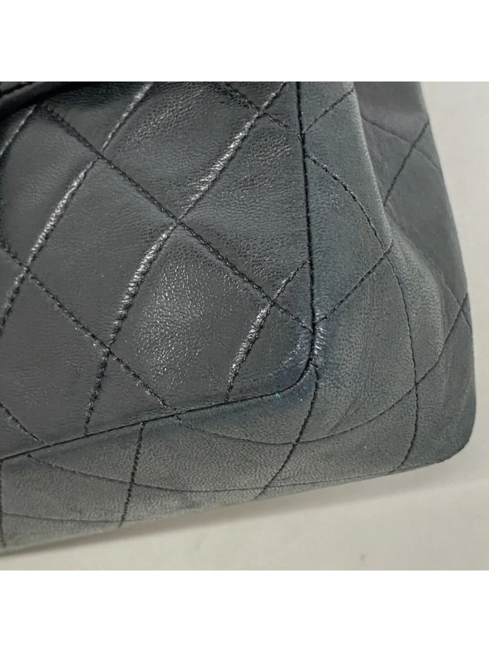 Chanel Shoulder Bag Quilted Lambskin Black Gold